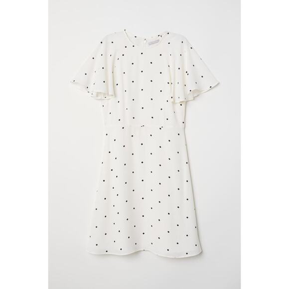 H&M Polka Dot Flounce Sleeve Dress - Picture 2 of 7